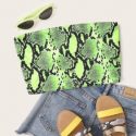 Neon Lime Snakeskin Print Tube Crop Top