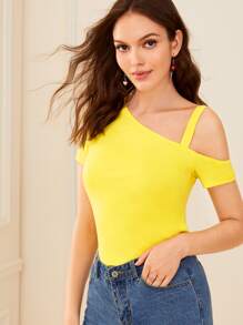 Neon Yellow Asymmetrical Neck Top