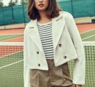 Notched Collar Double Breasted Overcoat