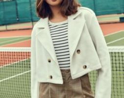 Notched Collar Double Breasted Overcoat