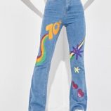 Number Cartoon Graphic Jeans