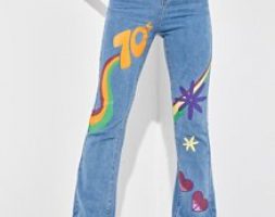 Number Cartoon Graphic Jeans