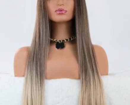 Ombre Long Straight Wig With Bangs