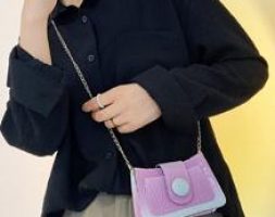 Ombre Snap Button Crossbody Bag