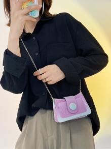 Ombre Snap Button Crossbody Bag