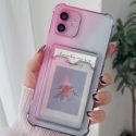 Ombre Transparent Phone Case With Card Holder