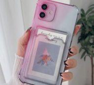 Ombre Transparent Phone Case With Card Holder