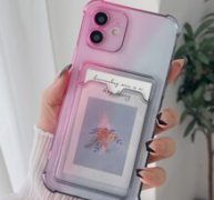 Ombre Transparent Phone Case With Card Holder