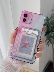 Ombre Transparent Phone Case With Card Holder