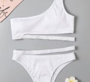 One Shoulder Cut-out Bikini Swimsuit