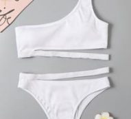 One Shoulder Cut-out Bikini Swimsuit