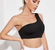 One Shoulder Medium Support Breathable Softness Sports Bra