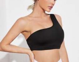 One Shoulder Medium Support Breathable Softness Sports Bra