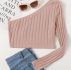 One Shoulder Rib-knit Crop Top
