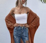 Open Front Batwing Sleeve Cardigan
