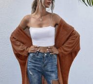 Open Front Batwing Sleeve Cardigan