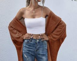 Open Front Batwing Sleeve Cardigan