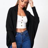 Open Front Batwing Sleeve Coat