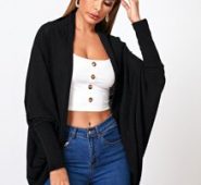 Open Front Batwing Sleeve Coat