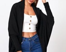 Open Front Batwing Sleeve Coat