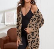 Open Front Leopard Cardigan
