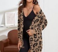 Open Front Leopard Cardigan