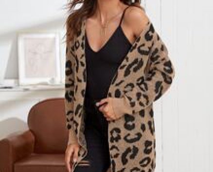 Open Front Leopard Cardigan