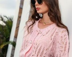 Open Knit Button Front Cardigan