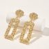 Open Rectangle Textured Drop Earrings 1pair