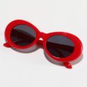 Oval Frame Tinted Lens Sunglasses