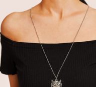 Owl Pendant Chain Necklace 1pc