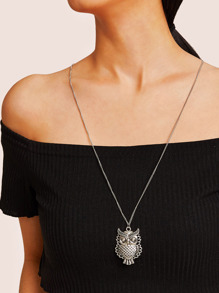 Owl Pendant Chain Necklace 1pc