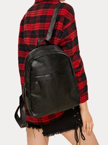 PU Backpack With Adjustable Straps