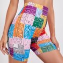 Paisley Patchwork Biker Shorts