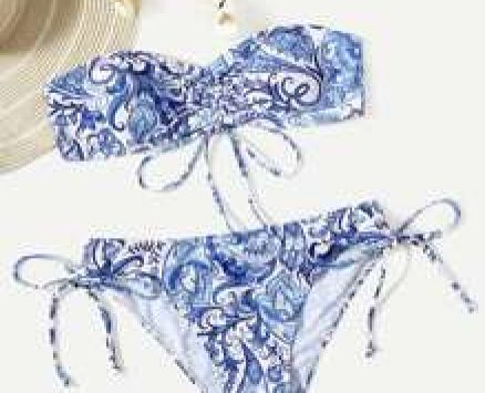 Paisley Print Bikini Swimsuit