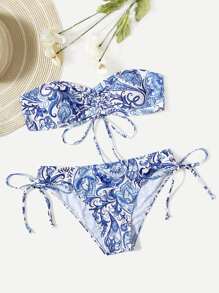 Paisley Print Bikini Swimsuit