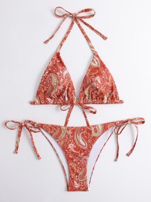 Paisley Print Bikini Swimsuit