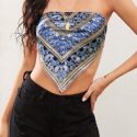 Paisley Print Self-Tie Bandana Tube Top