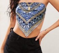 Paisley Print Self-Tie Bandana Tube Top