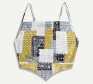 Paisley & Patchwork Print Hanky Hem Cami Top