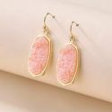 Pink Geometric Drop Earrings