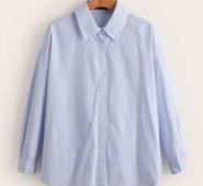 Pinstriped Drop Shoulder Blouse