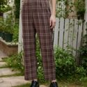 Plaid Button Fly Pants