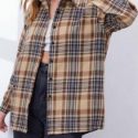 Plaid Button Front Blouse