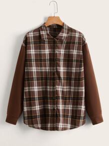 Plaid Button Front Overshirt