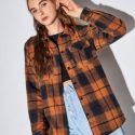 Plaid Button Front Pocket Overshirt