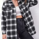 Plaid Button Front Pocket Overshirt