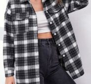 Plaid Button Front Pocket Overshirt