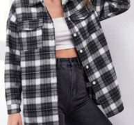 Plaid Button Front Pocket Overshirt