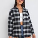 Plaid Button Through Blouse